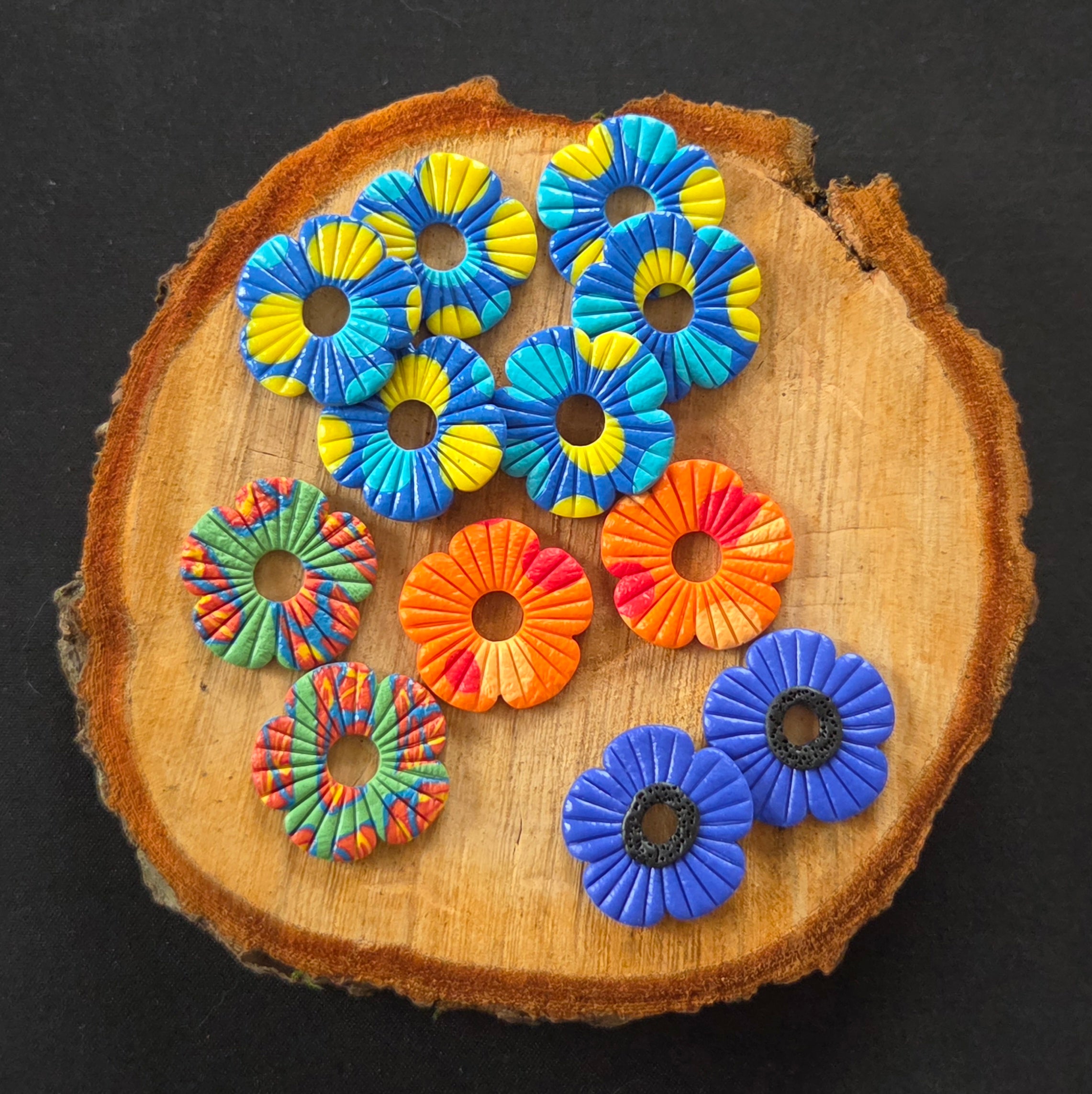 Grande pampille 30 mm en argile polymère pour boucles d'oreilles interchangeables Bluméa.